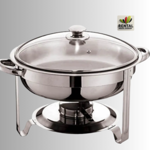 rechaud redondo com tampa de vidro